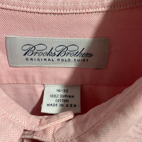 Brooks Bros pink OCBD dress shirt 16 32 - Picture 3 of 3